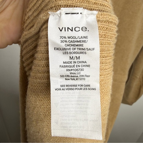 VINCE Wool and Cashmere Belted Sweater Midi Dress - Picture 8 of 9